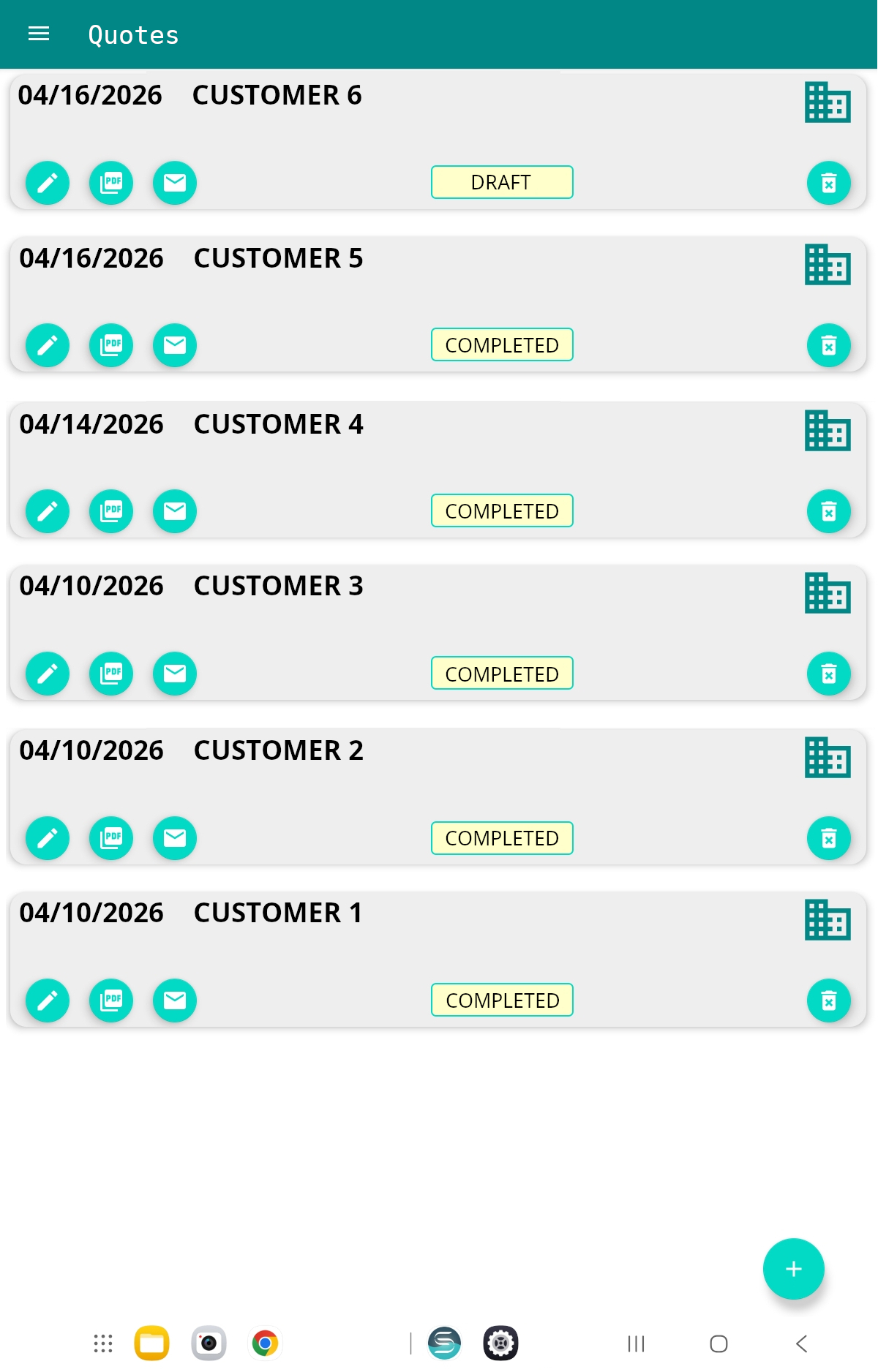 Mobile Quoting Example for Companies